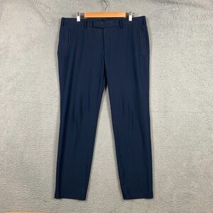 Sene Soho Pants Men's Actual 37 x 29 Navy Blue FlexTech Flat Front Tailored Golf